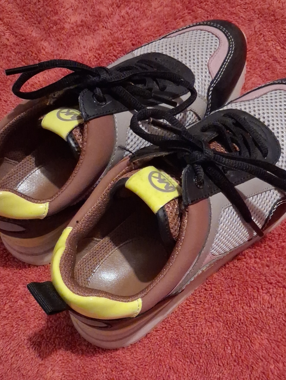 Kids Casual Sneakers in Pink, Brown & Yellow - Lightweight Comfort